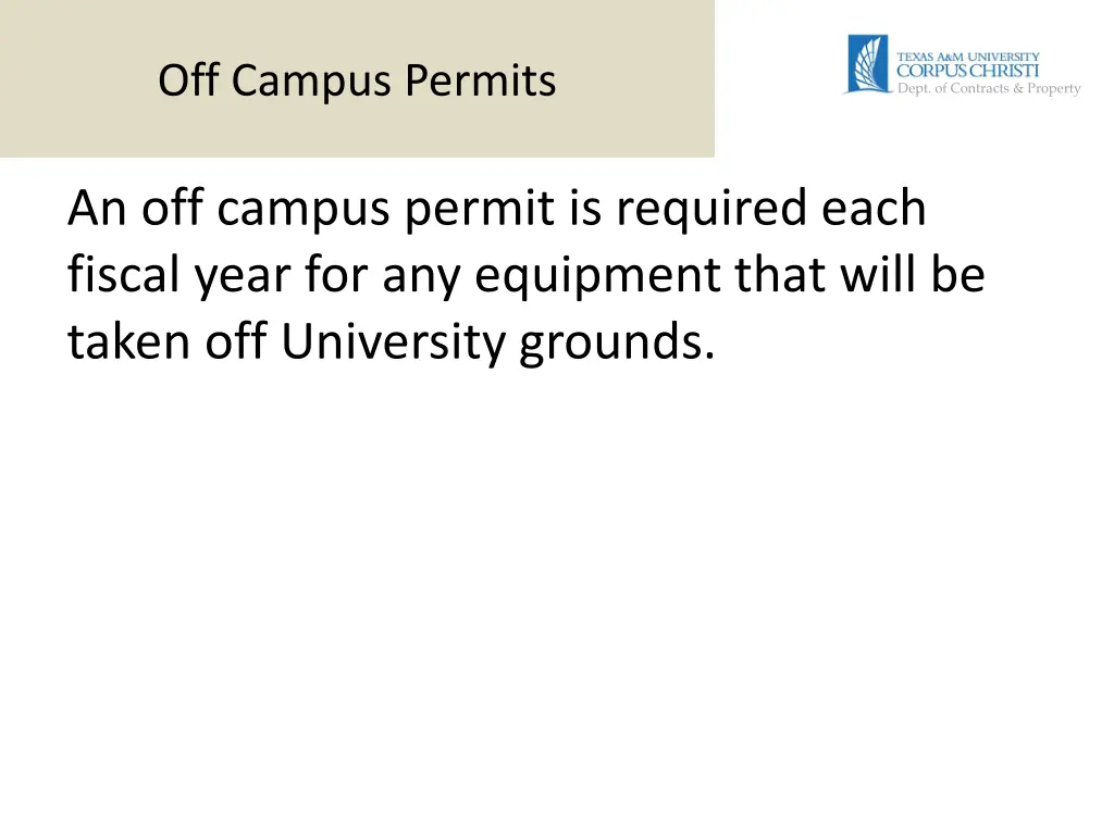 off campus permits