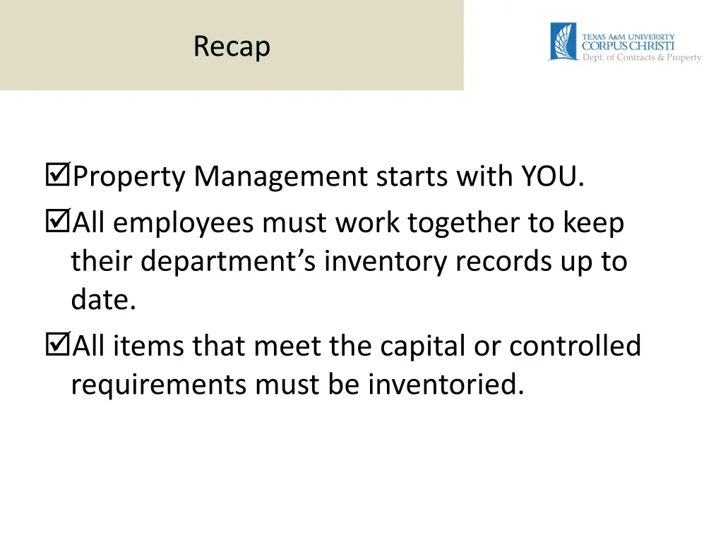 recap
