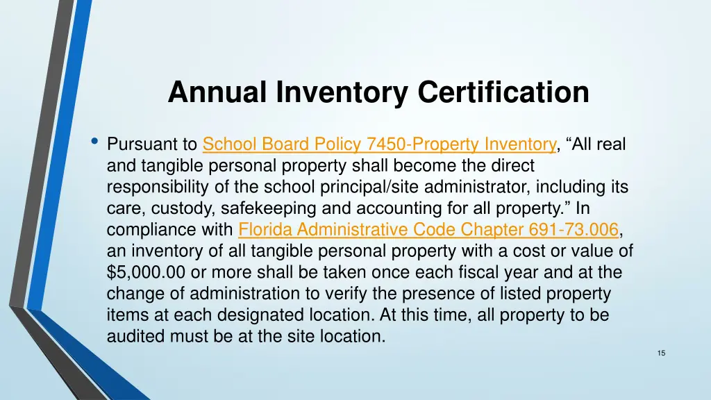 annual inventory certification