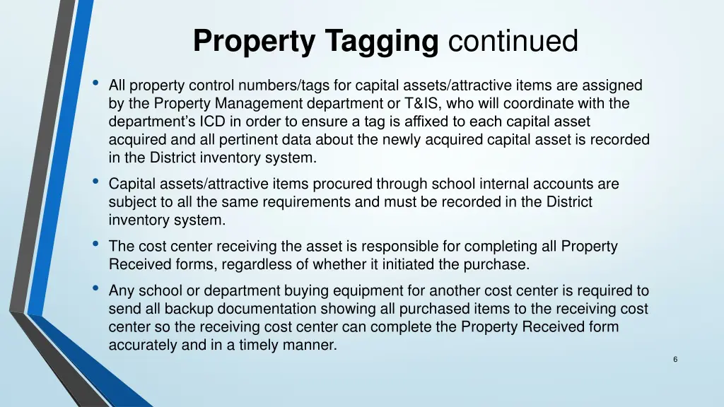 property tagging continued