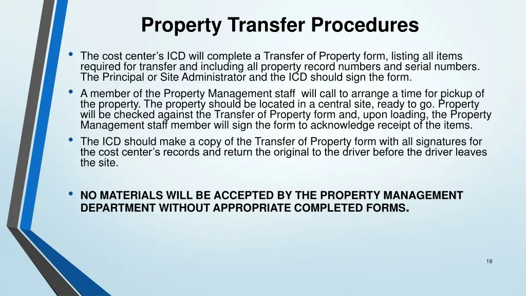 property transfer procedures