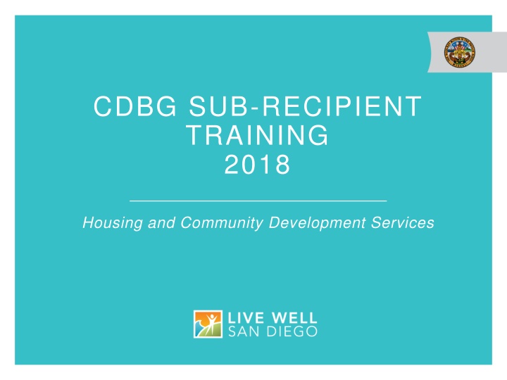 cdbg sub recipient training 2018