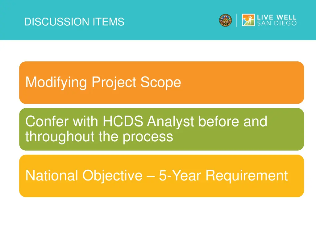 discussion items