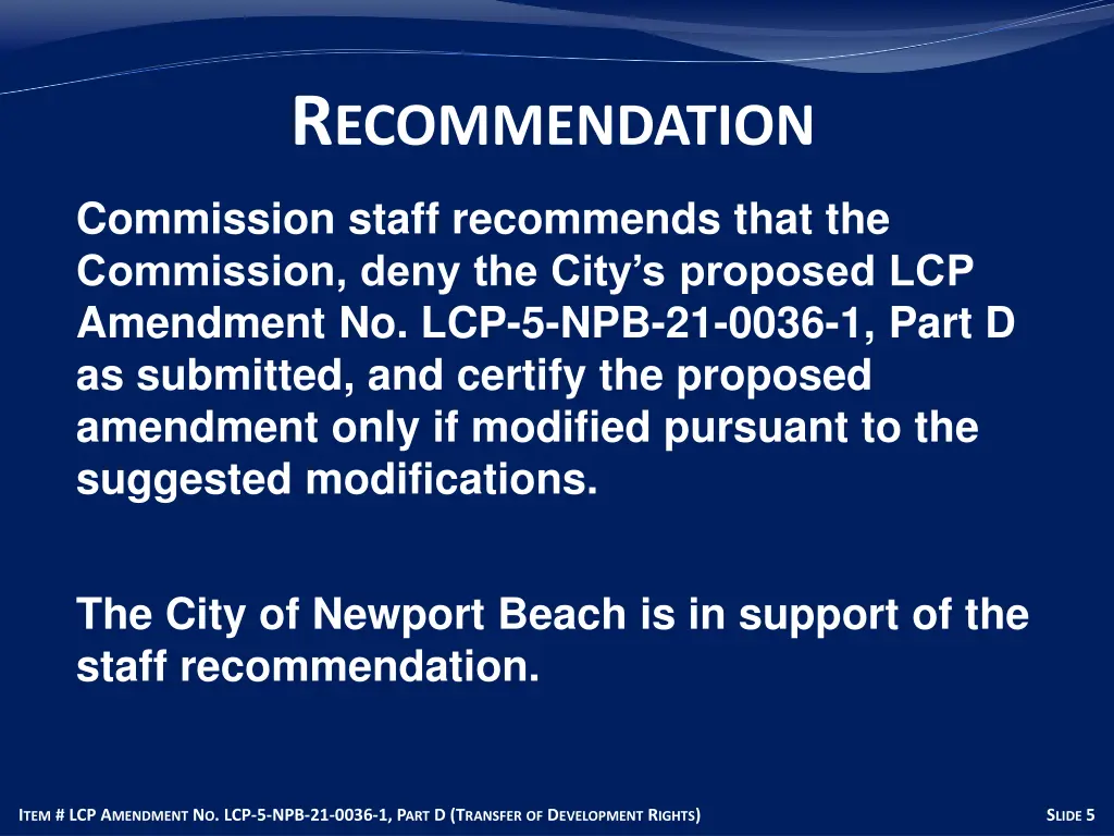 r ecommendation