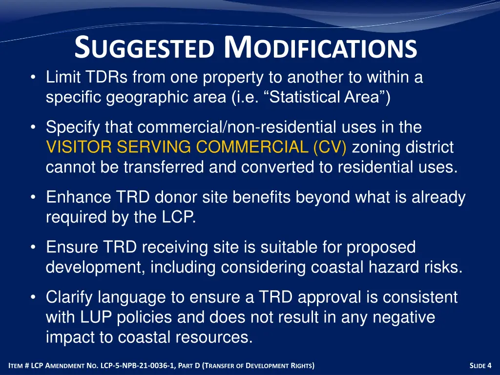 s uggested m odifications limit tdrs from