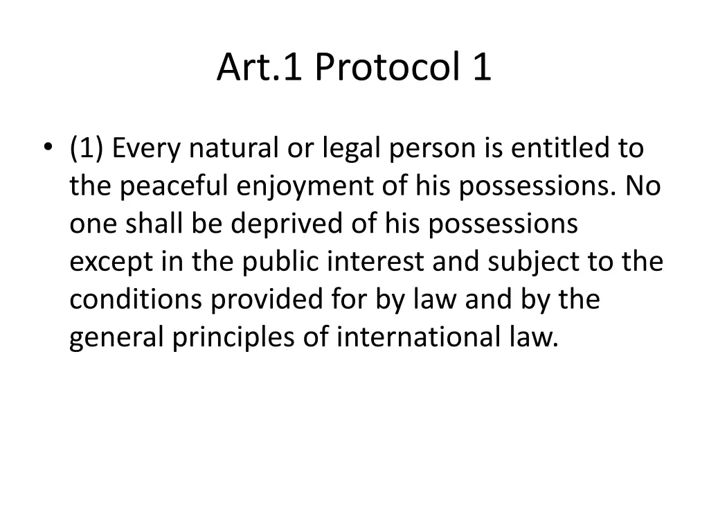 art 1 protocol 1