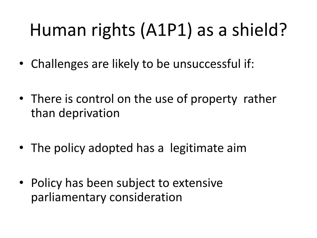 human rights a1p1 as a shield