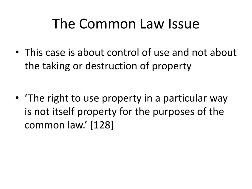 the common law issue