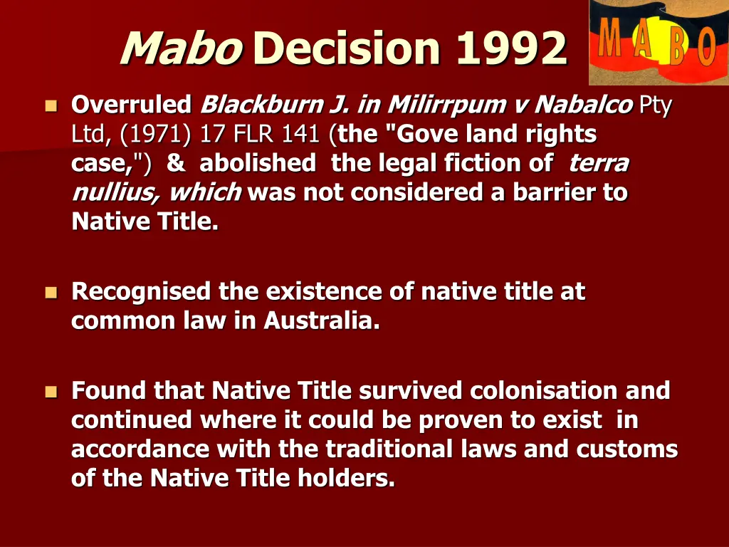 mabo decision 1992