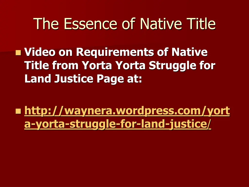 the essence of native title