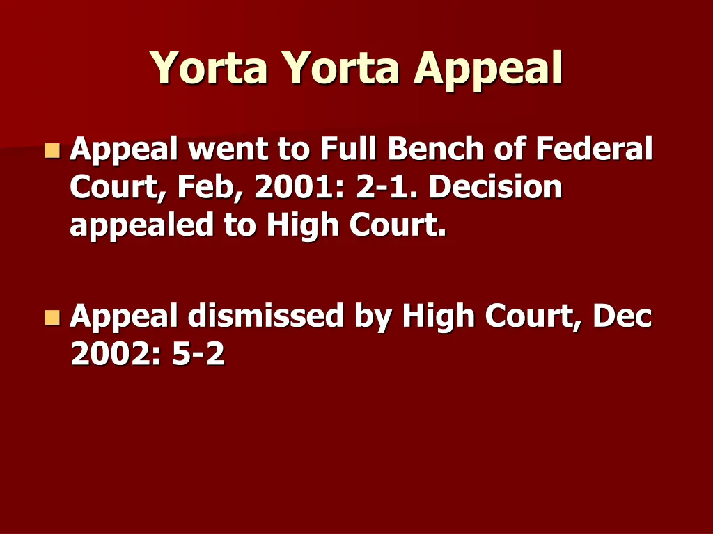 yorta yorta appeal