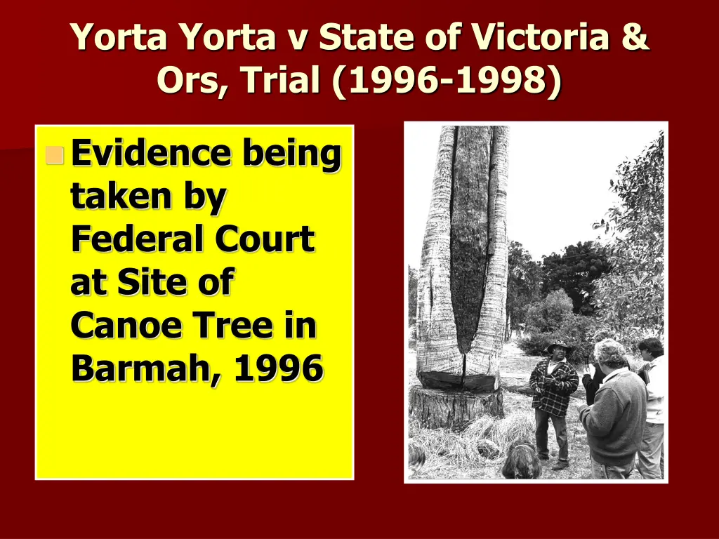 yorta yorta v state of victoria ors trial 1996