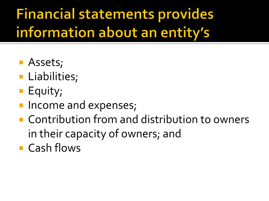 assets liabilities equity income and expenses