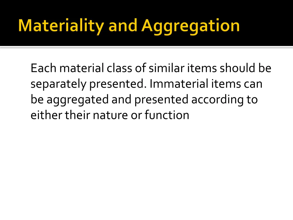 each material class of similar items should