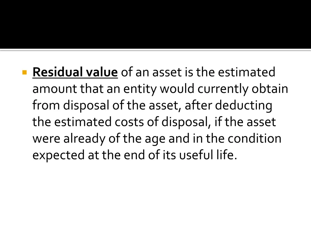 residual value of an asset is the estimated