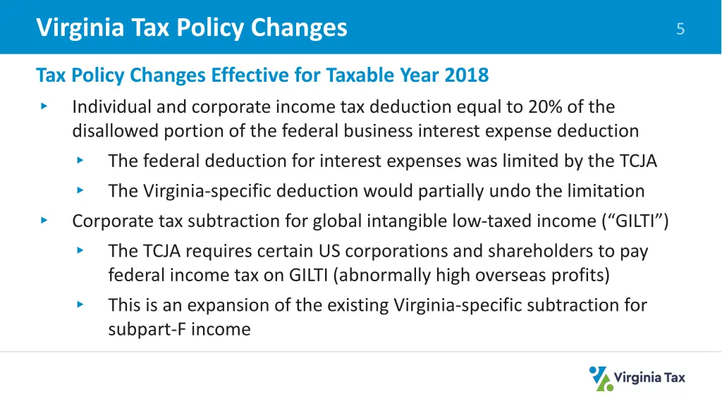 virginia tax policy changes 2