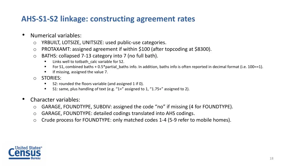 ahs s1 s2 linkage constructing agreement rates