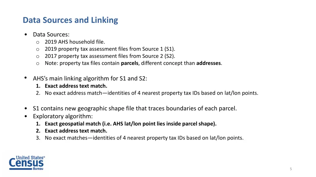 data sources and linking