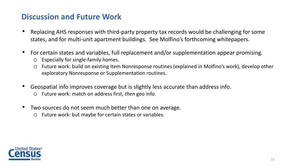 discussion and future work