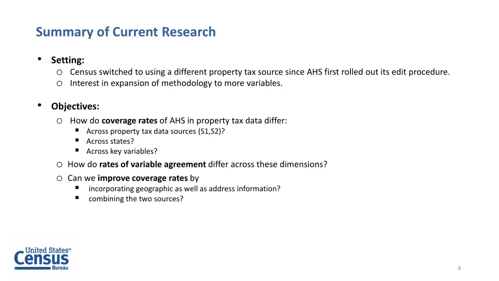 summary of current research