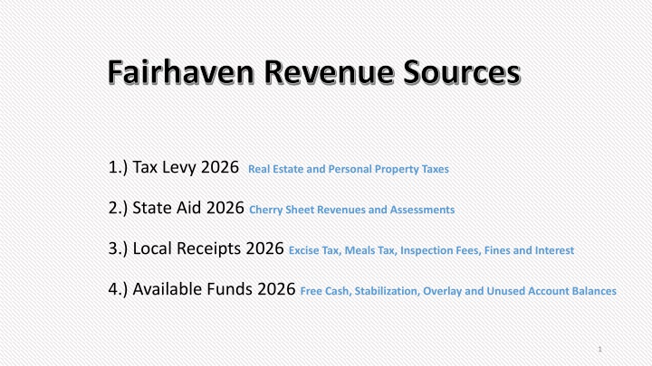 fairhaven revenue sources