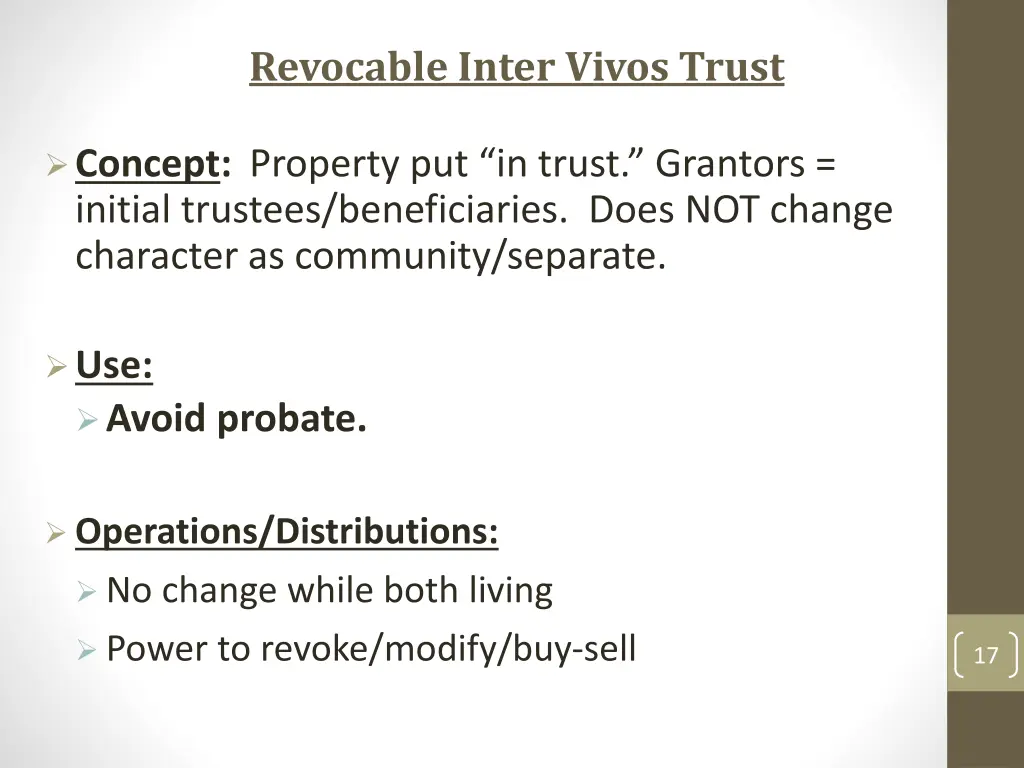 revocable inter vivos trust