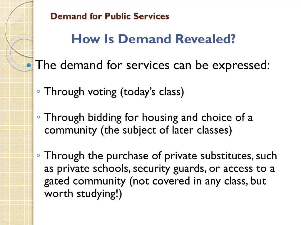 demand for public services 1