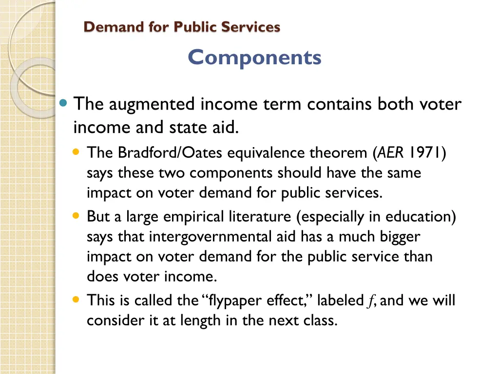 demand for public services 14