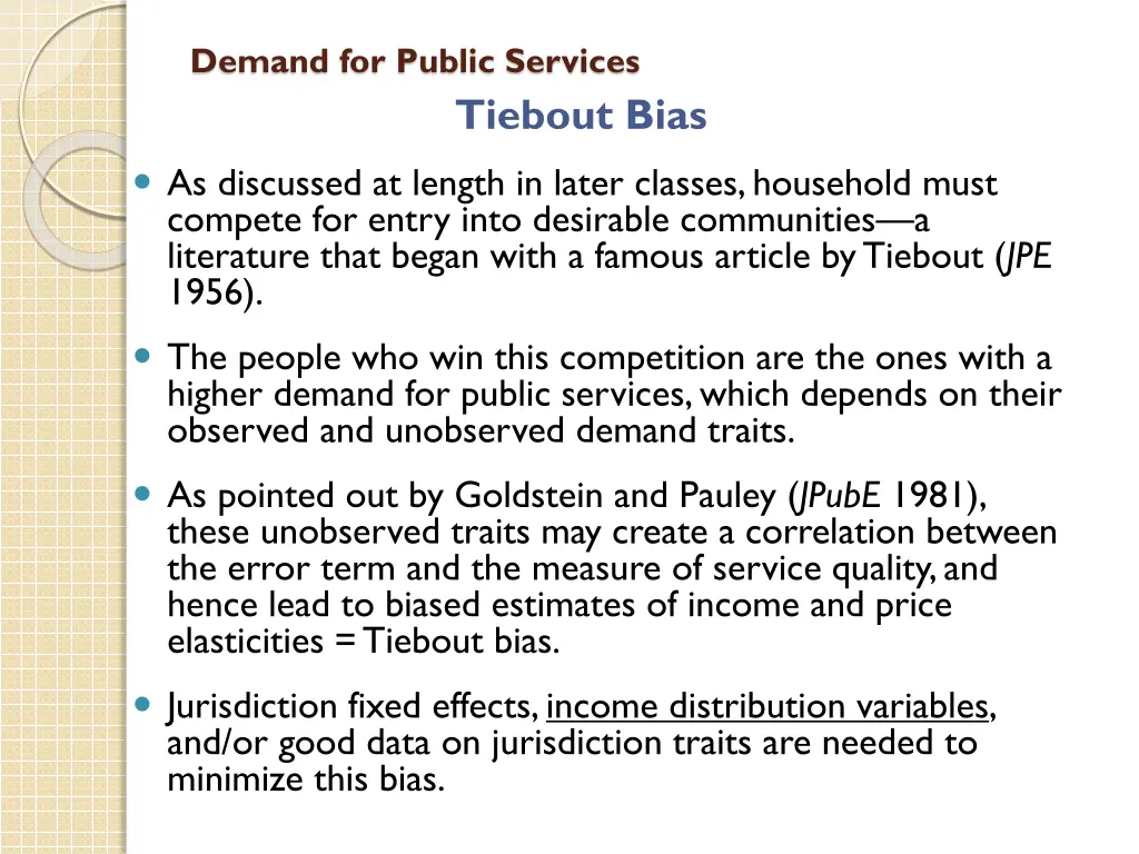demand for public services 15