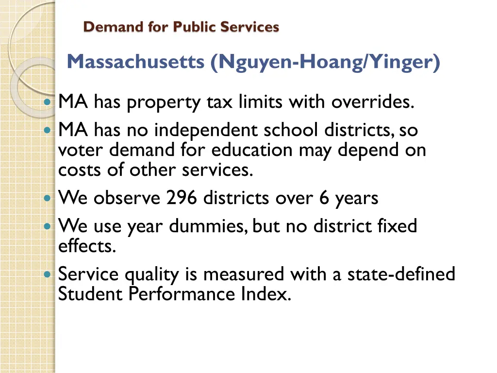 demand for public services 18