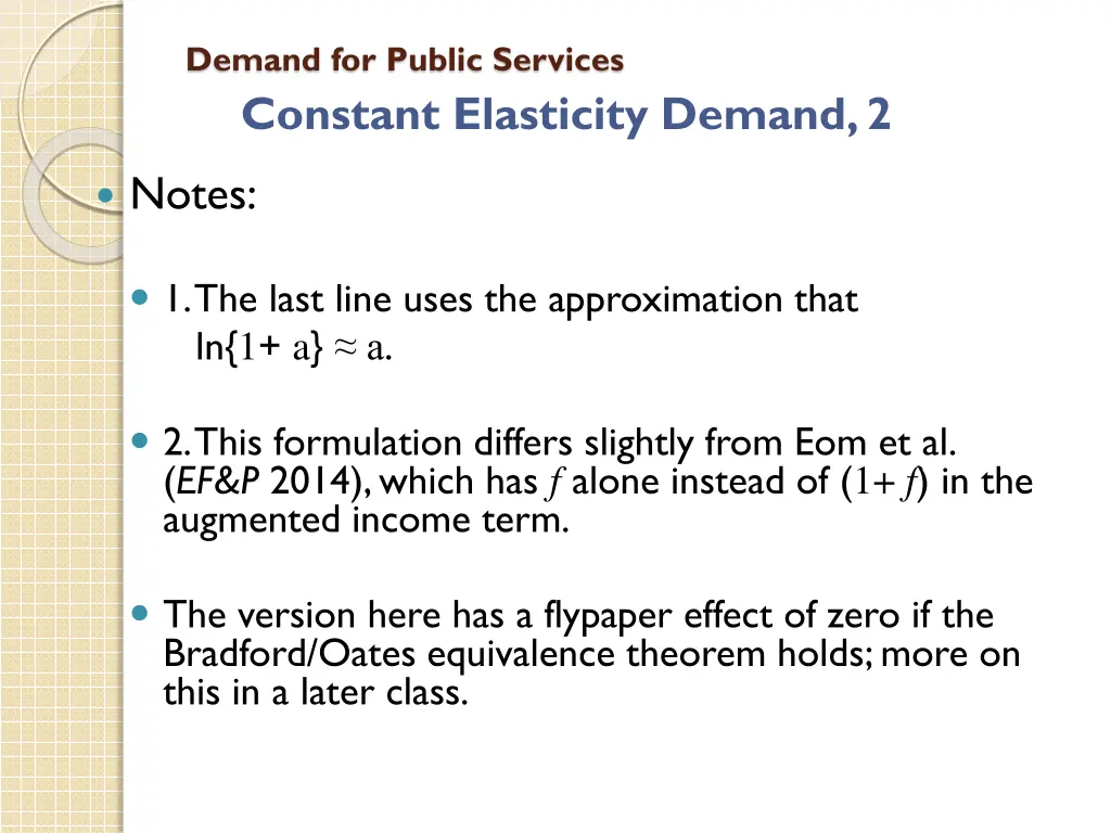 demand for public services constant elasticity 1