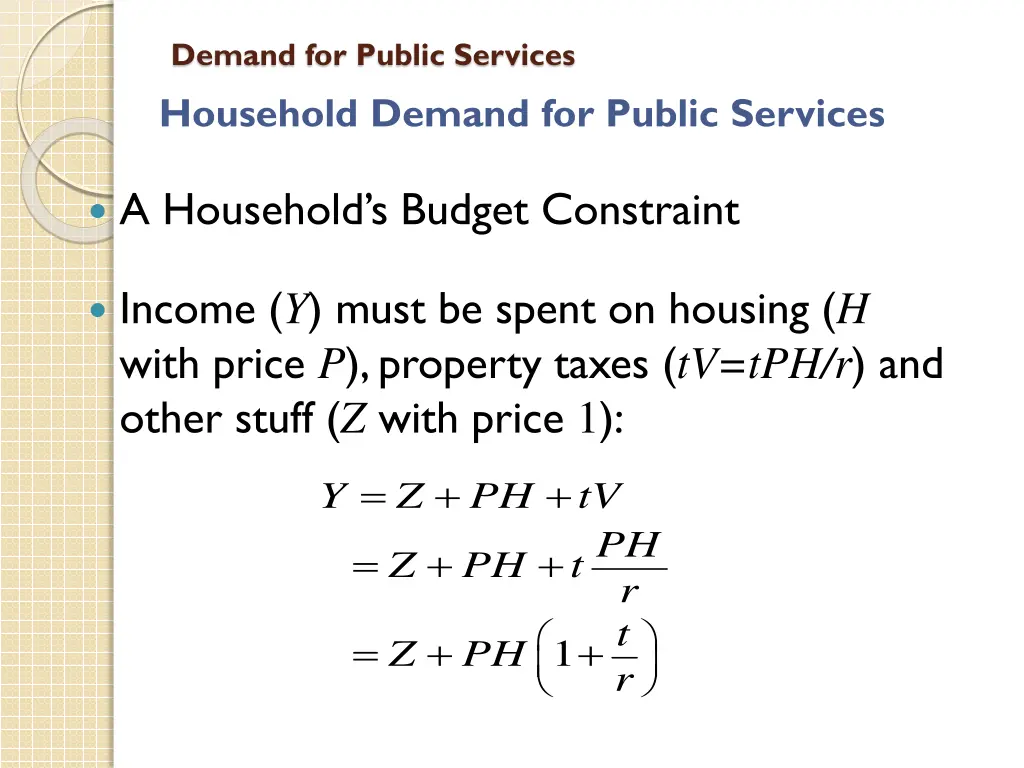 demand for public services household demand