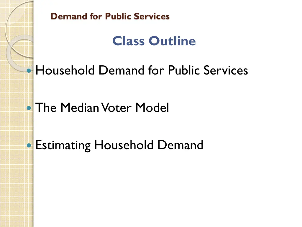 demand for public services