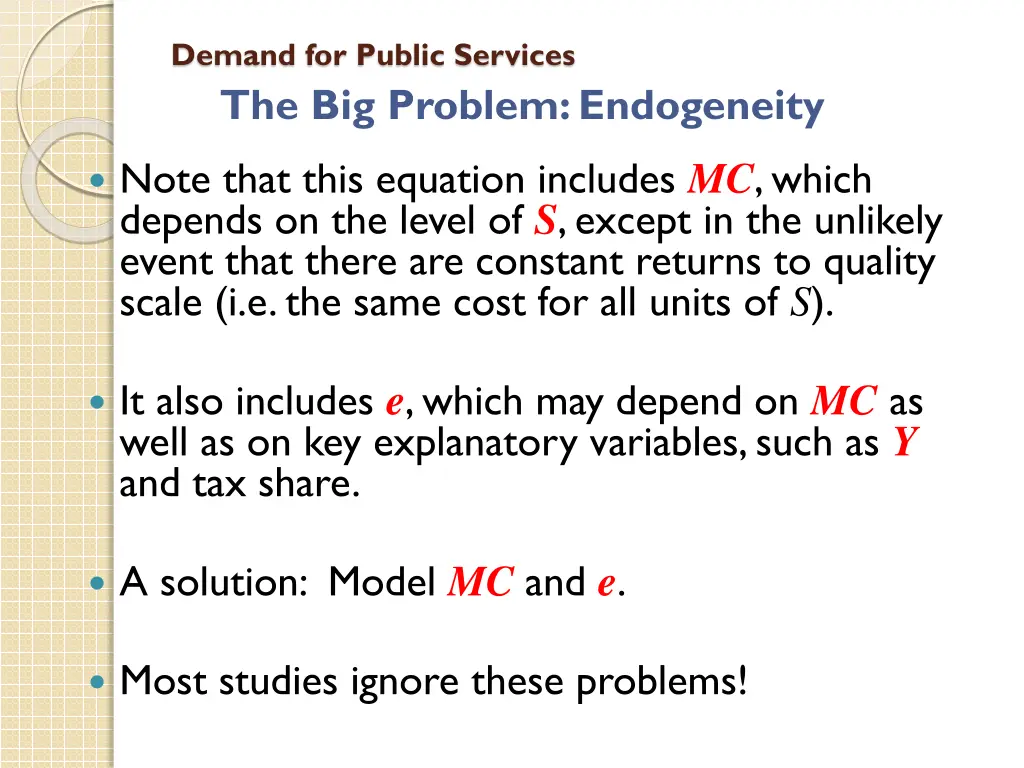 demand for public services the big problem