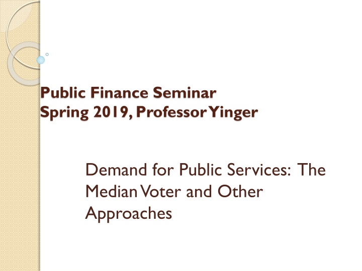 public finance seminar spring 2019 professor