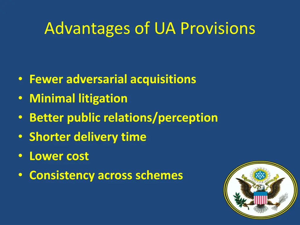 advantages of ua provisions