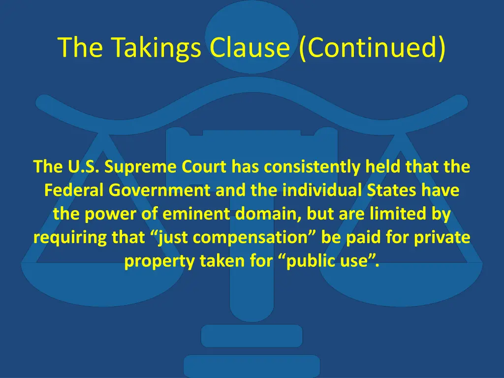 the takings clause continued 1