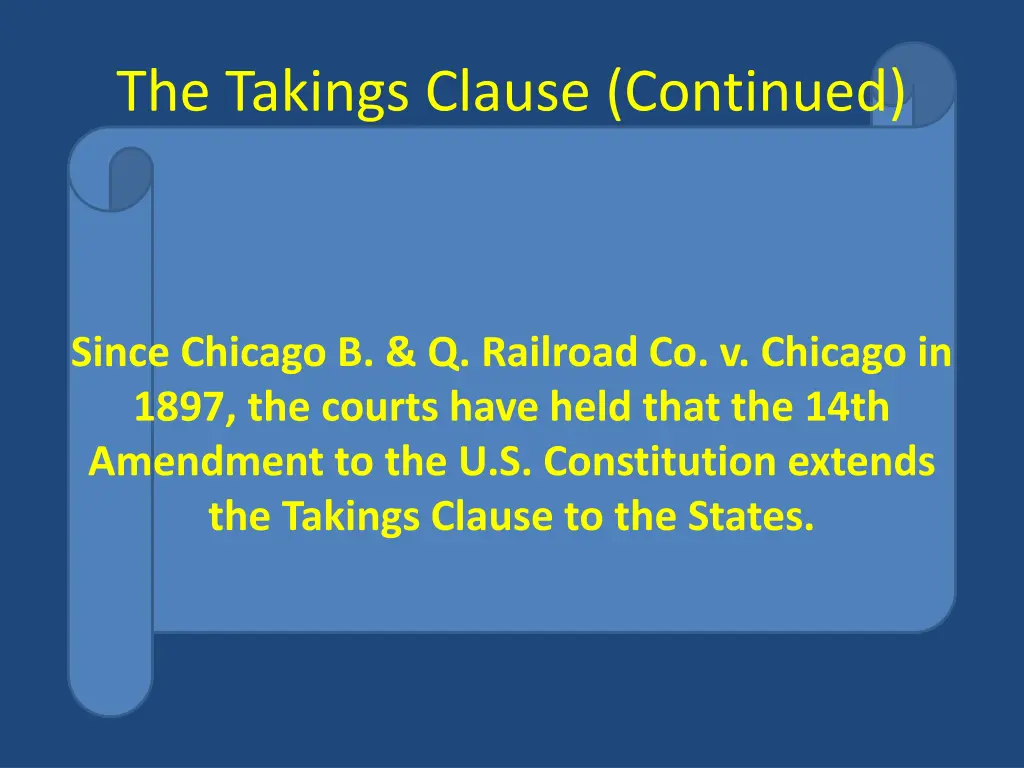the takings clause continued