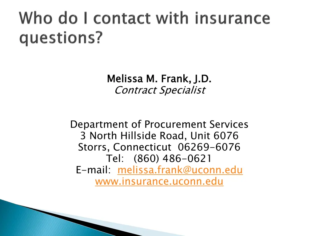 melissa m frank j d contract specialist