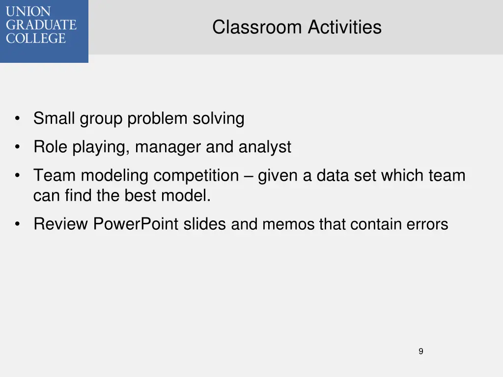 classroom activities