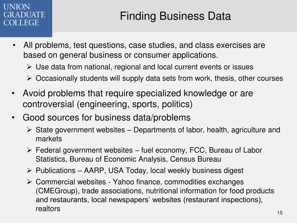 finding business data