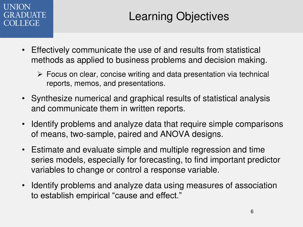 learning objectives