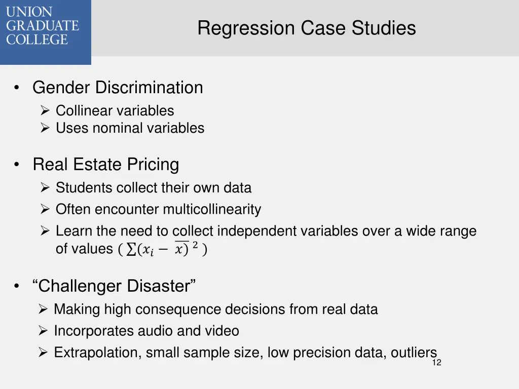 regression case studies