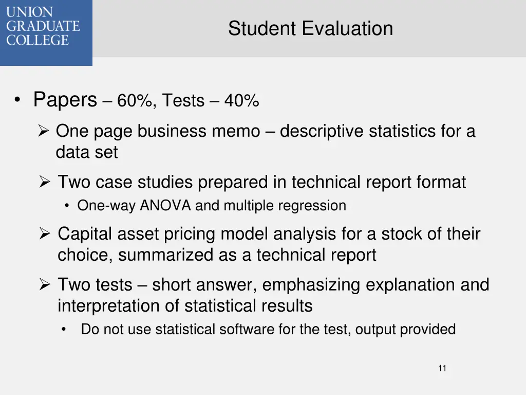 student evaluation