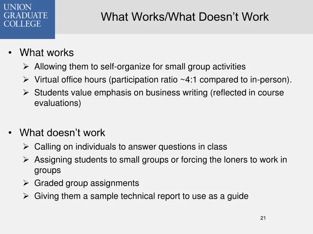 what works what doesn t work