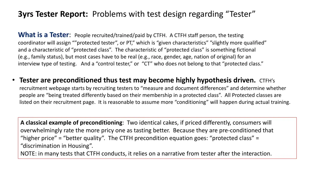 3yrs tester report problems with test design