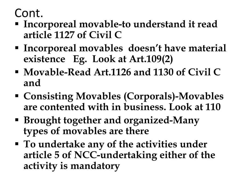 cont incorporeal movable to understand it read