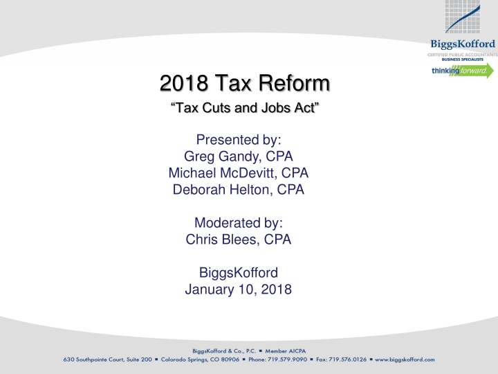 2018 tax reform tax cuts and jobs act