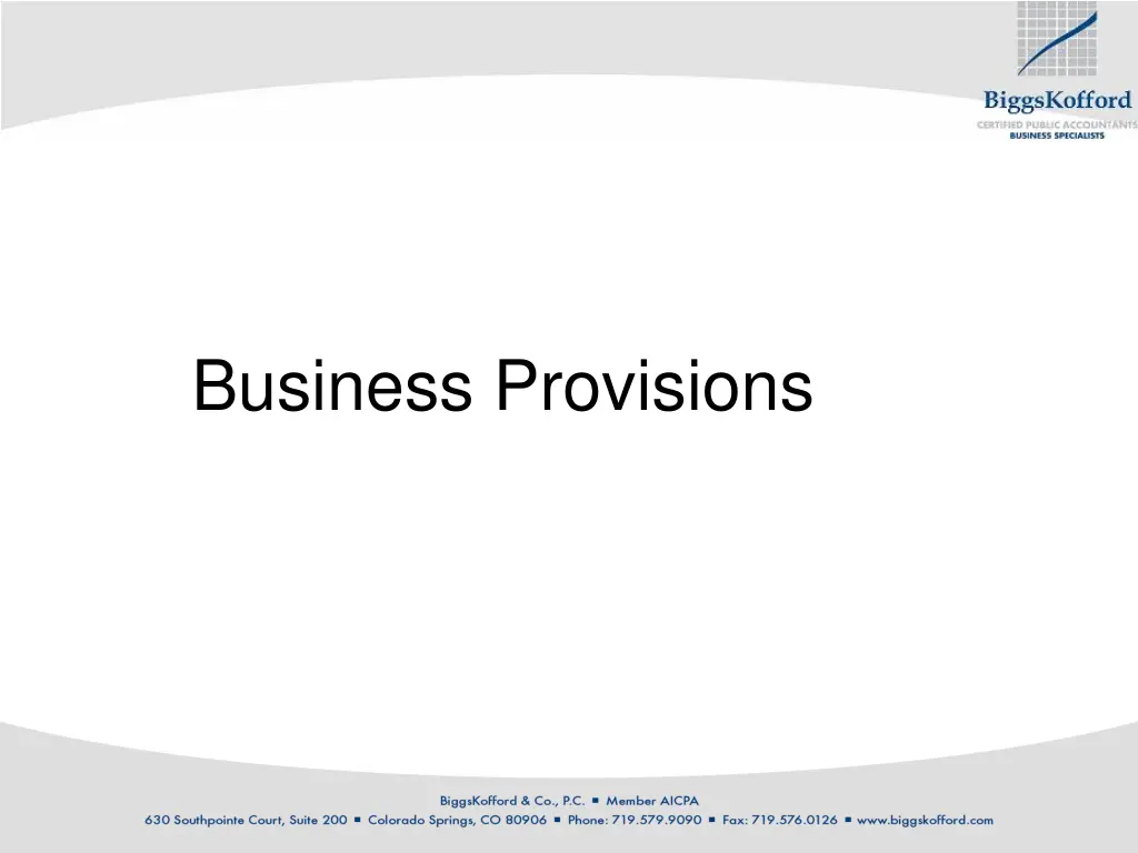 business provisions