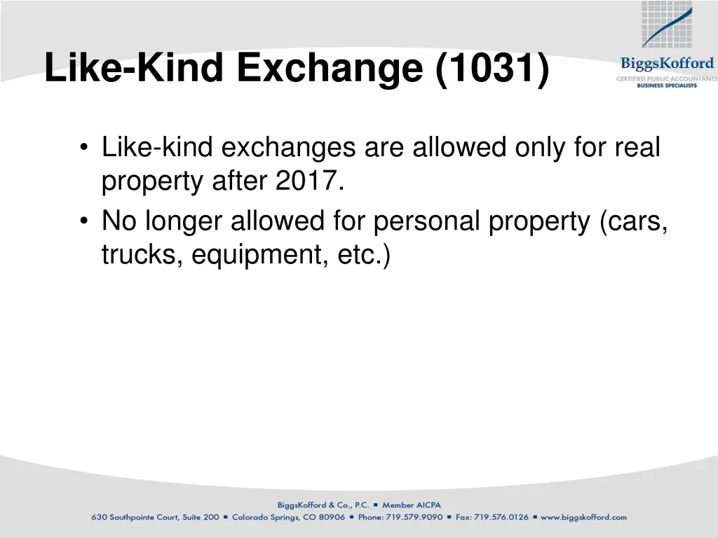like kind exchange 1031